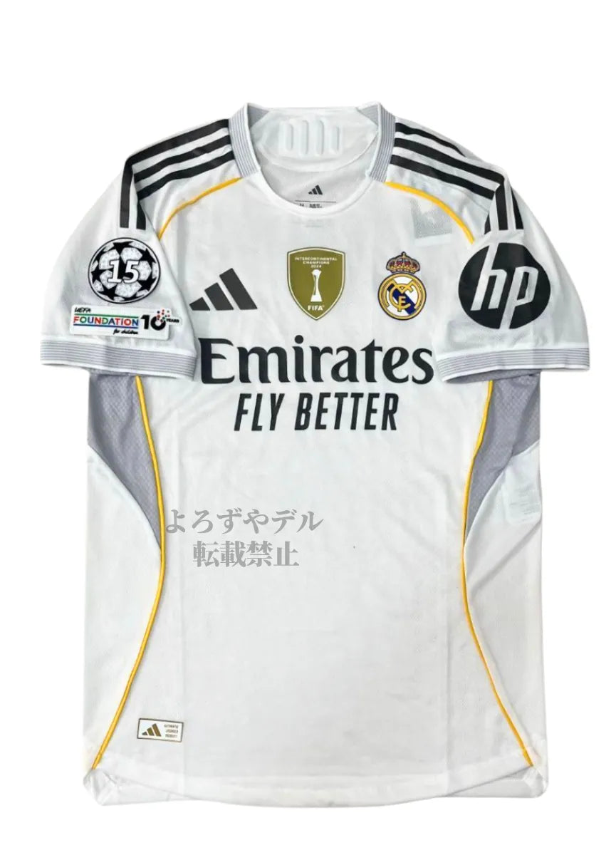 【今週限定特価】レアル・マドリード 2025 ホーム ユニフォーム CL仕様　背番号なし