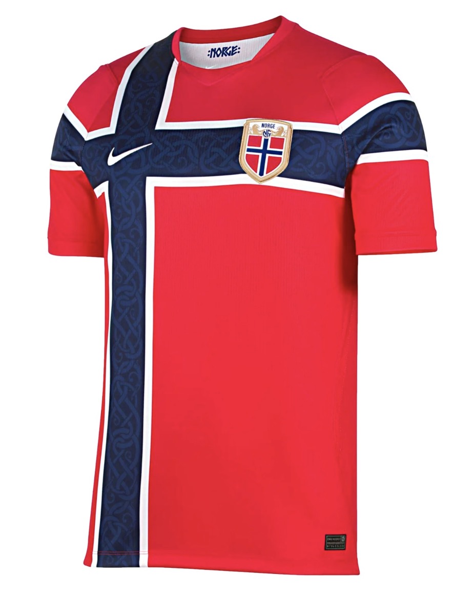 ノルウェー代表 2026 ワールドカップ 半袖 レプリカユニフォーム 背番号なし