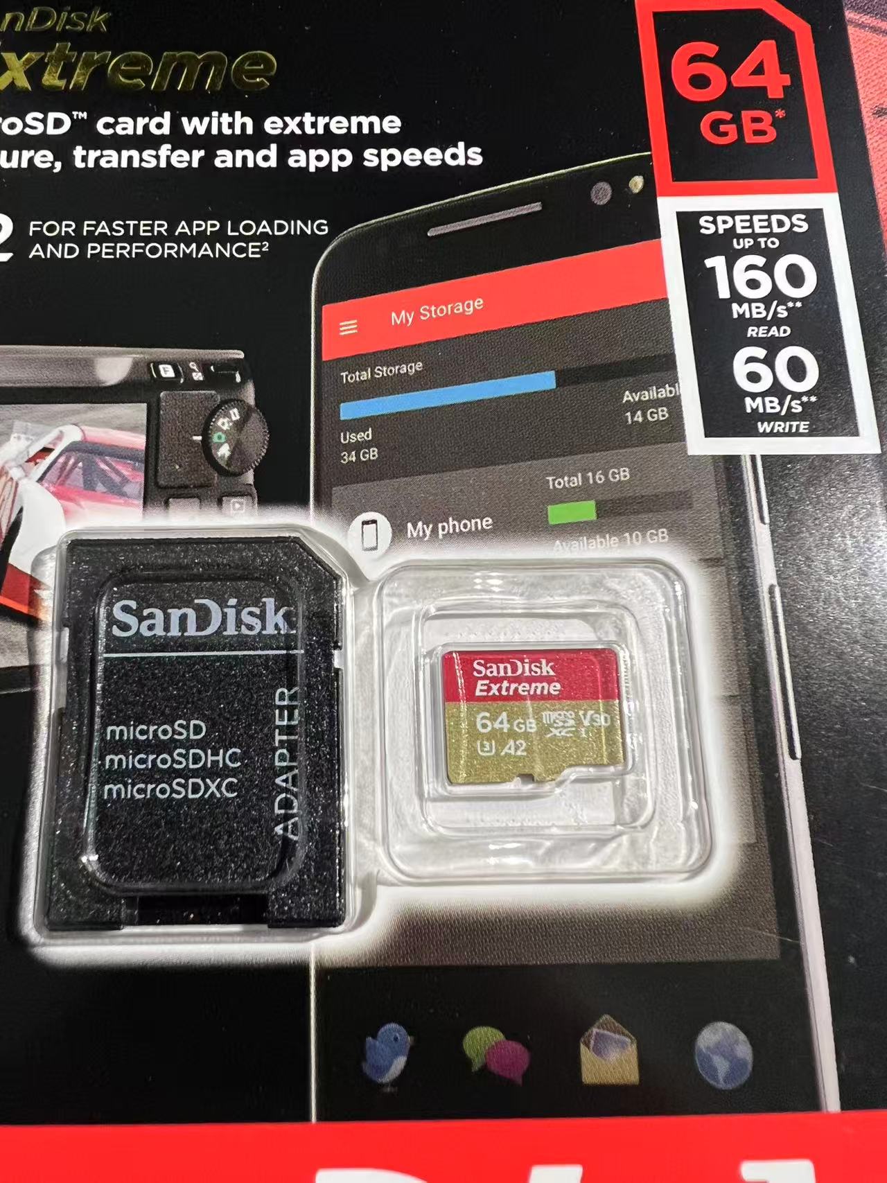 microSDXC 64GB SanDisk サンディスク Extreme UHS-1 U3 V30 4K Ultra HD A2対応 SDアダプター付 [並行輸入品]