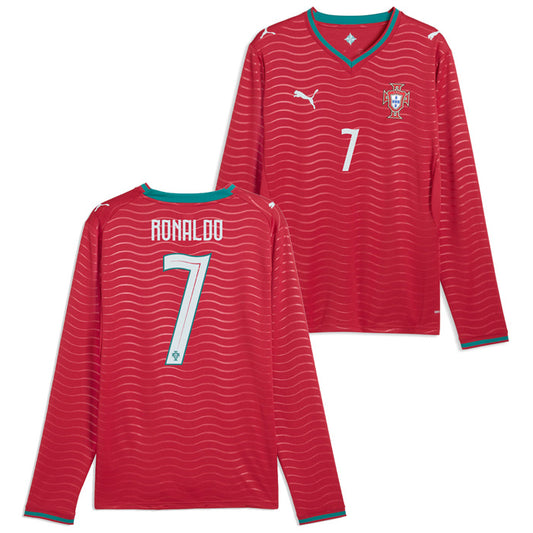 ポルトガル代表 2026W杯 ホーム 長袖　レプリカ ロナウド選手 #7 CR7 レジェンド プレゼント