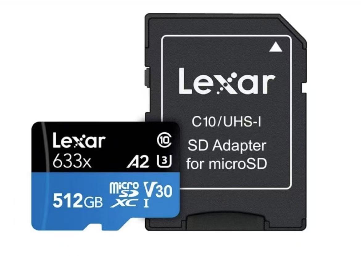 Lexar 512GB microSDXC UHS-I 512GBのmicroSDXCカード、最大100MB/s UHS-I規格、A2クラス